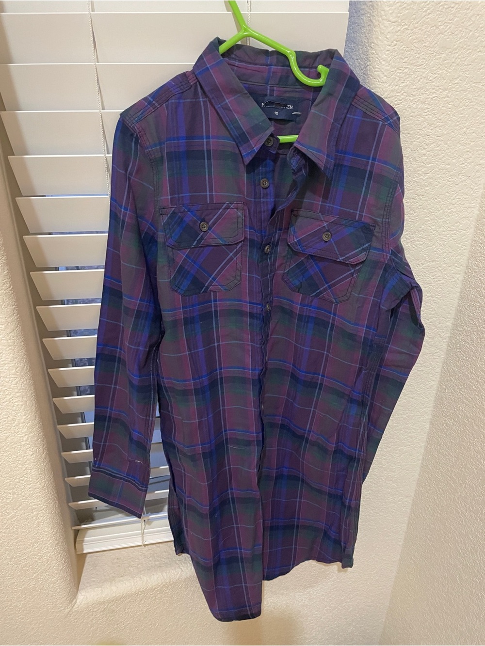 Little girl Purple Plaid Long-Sleeve Shirt
